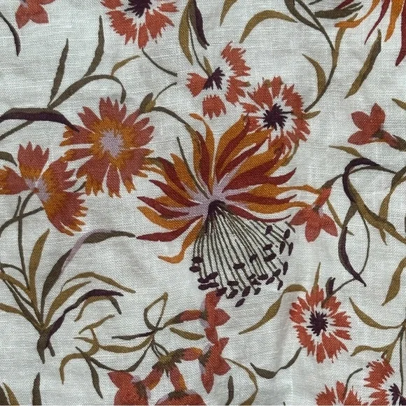 Joie Ruffle Sleeve Linen Floral Mini Dress Size Medium - Picture 4 of 8